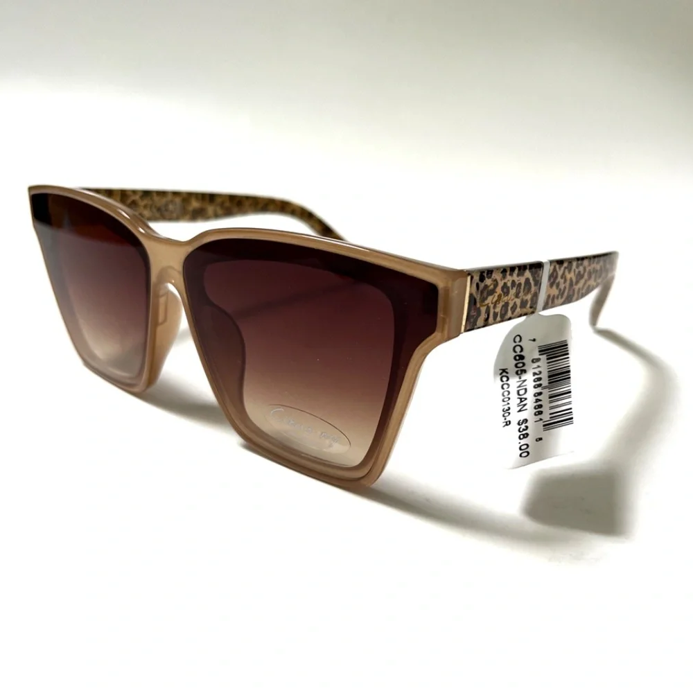 New CIRCUS BY SAM EDELMAN Cat Eye Sunglasses Leopard Animal Print